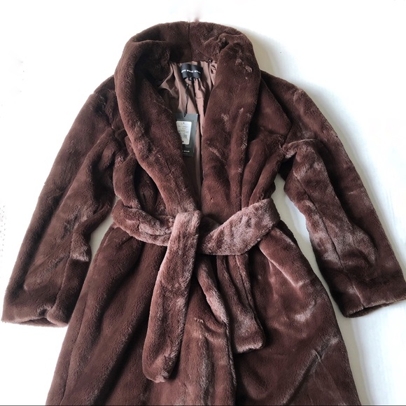 Who What Wear Teddy Fur Robe Coat Shawl Collar NWT - Picture 5 of 15